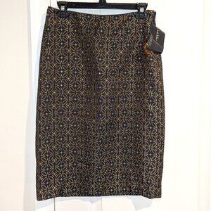 NEW Nicole Miller Collection Tapestry Material Print Pencil Business Skirt NWT